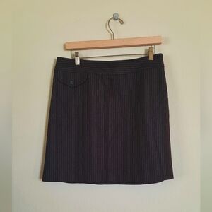 Banana Republic Chocolate Brown Wool Pinstripe Skirt Y2k